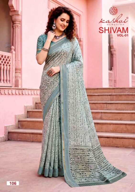 Beautiful Kashvi Shivam Vol 1 Dull Moss Viscos Saree Collection Wholesale 2026
