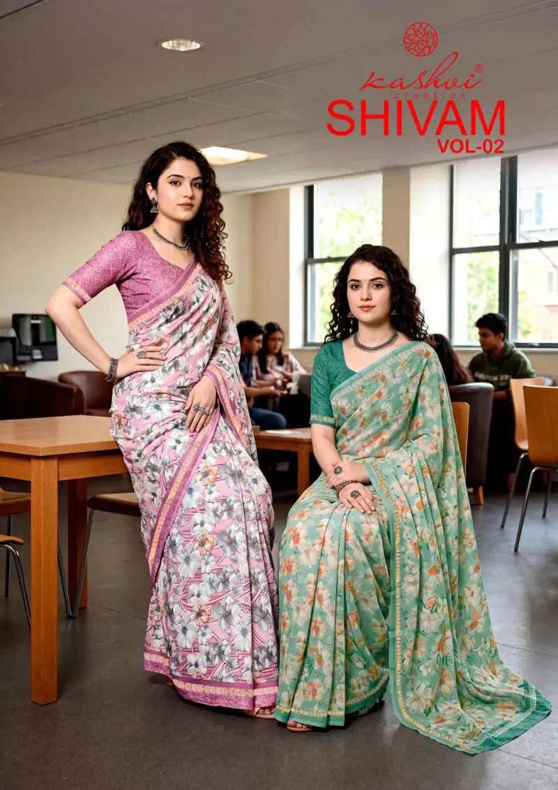 Kashvi Shivam Vol 2  Dull Moss Viscose Saree Collection Wholesale