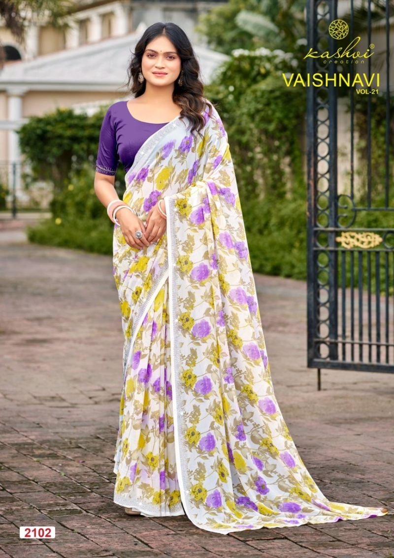 Latest Kashvi Vaishnavi Vol 21 Georgette Printed Saree Wholesale 2026