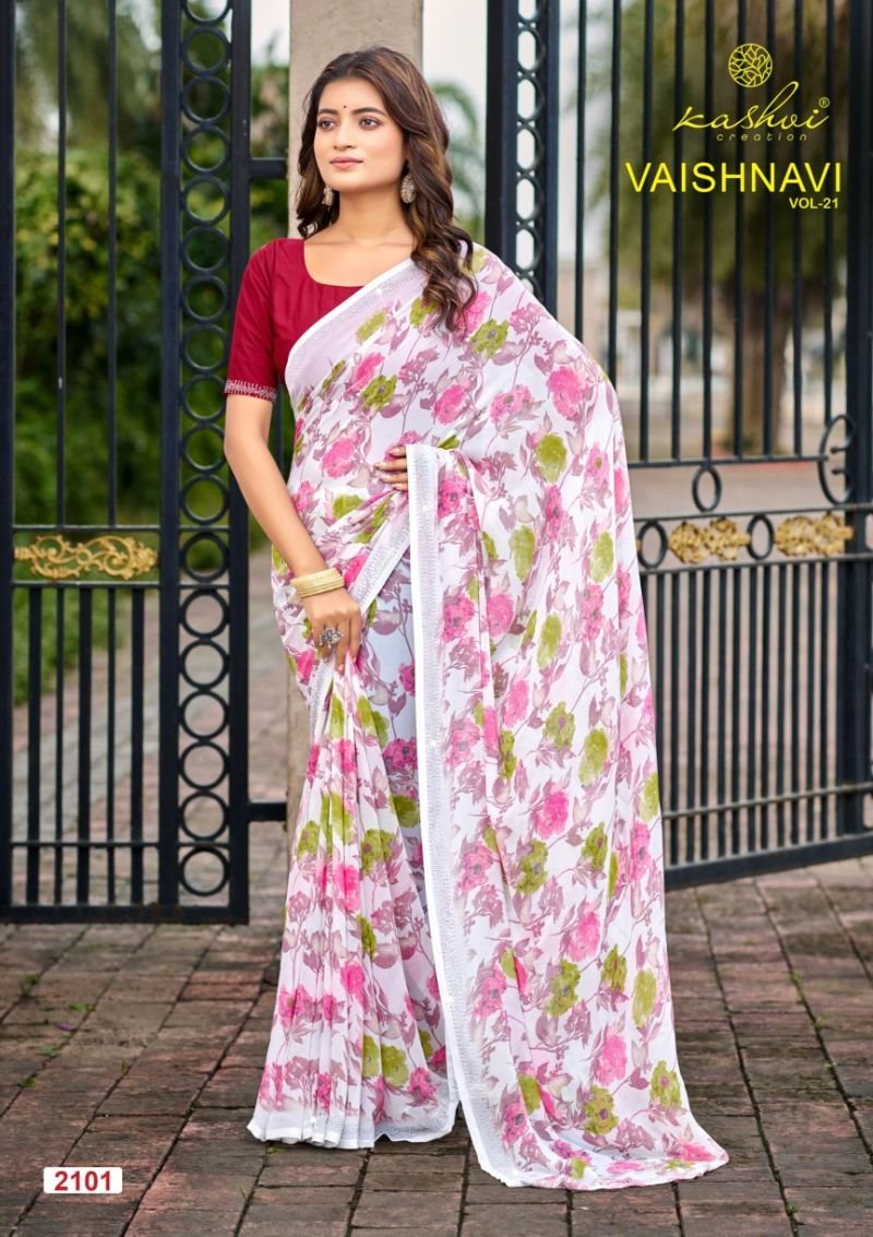 Latest Kashvi Vaishnavi Vol 21 Georgette Printed Saree Wholesale 2026