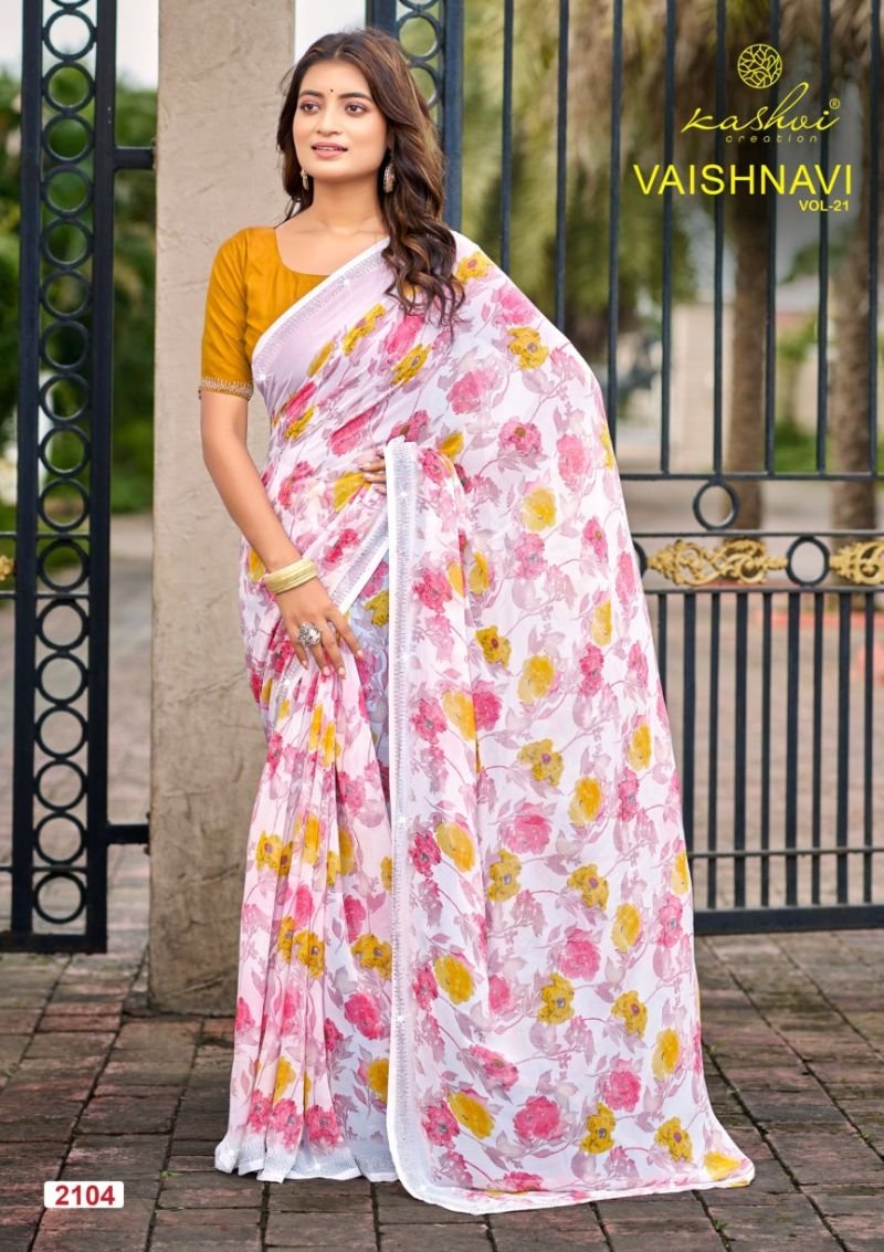 Latest Kashvi Vaishnavi Vol 21 Georgette Printed Saree Wholesale 2026