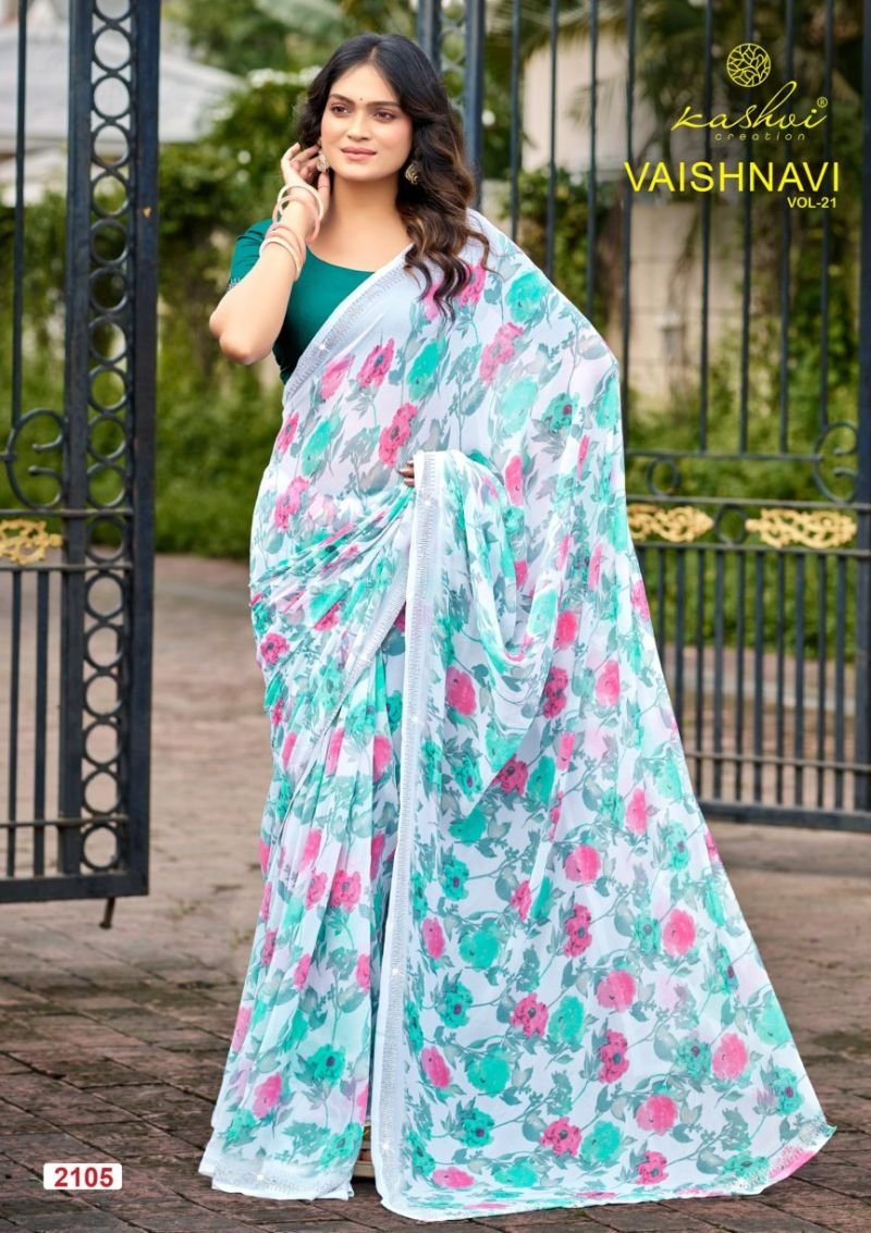 Latest Kashvi Vaishnavi Vol 21 Georgette Printed Saree Wholesale 2026