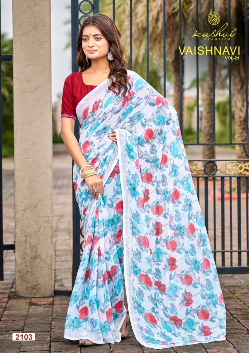 Latest Kashvi Vaishnavi Vol 21 Georgette Printed Saree Wholesale 2026