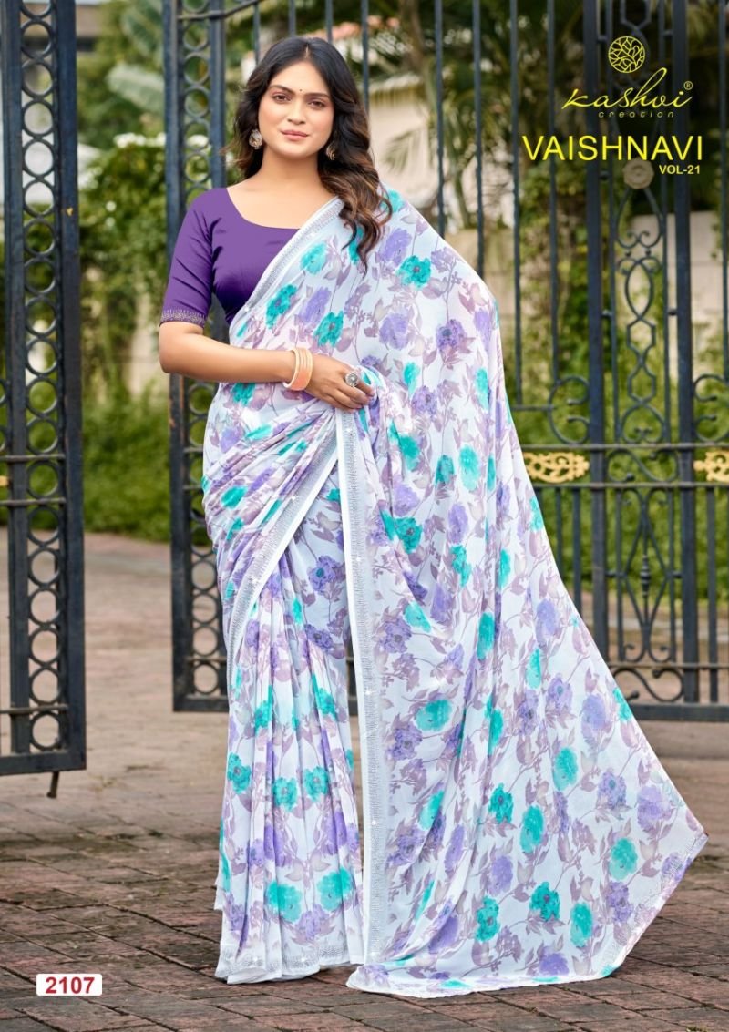 Latest Kashvi Vaishnavi Vol 21 Georgette Printed Saree Wholesale 2026