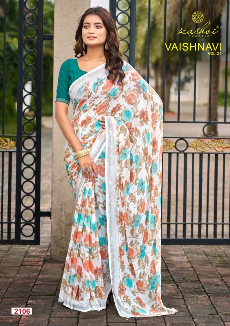 Latest Kashvi Vaishnavi Vol 21 Georgette Printed Saree Wholesale 2026