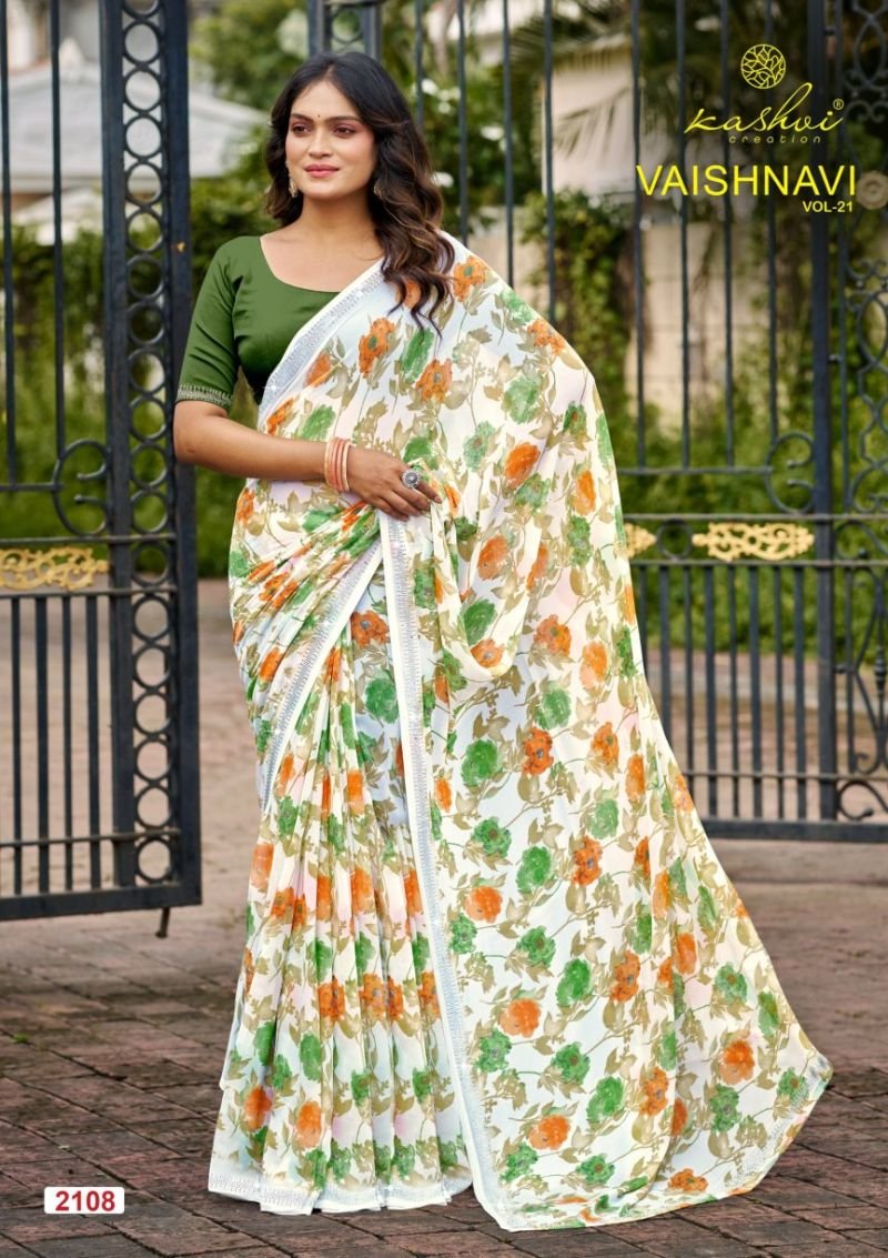 Latest Kashvi Vaishnavi Vol 21 Georgette Printed Saree Wholesale 2026