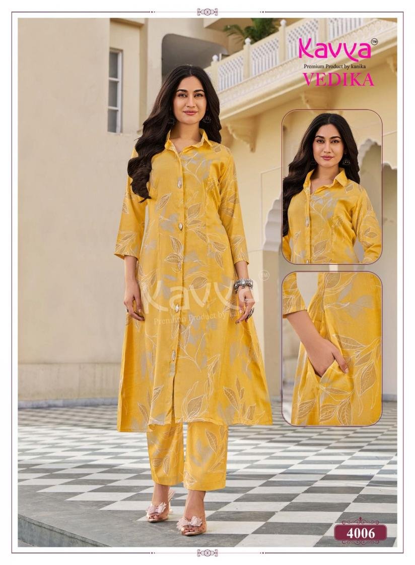 Latest Kavya Vedika Vol 04 Capsule Foil Printed Kurti With Bottom Collection Wholesale 2026