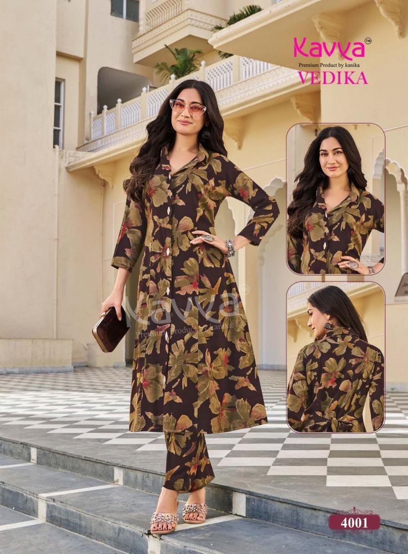 Latest Kavya Vedika Vol 04 Capsule Foil Printed Kurti With Bottom Collection Wholesale 2026