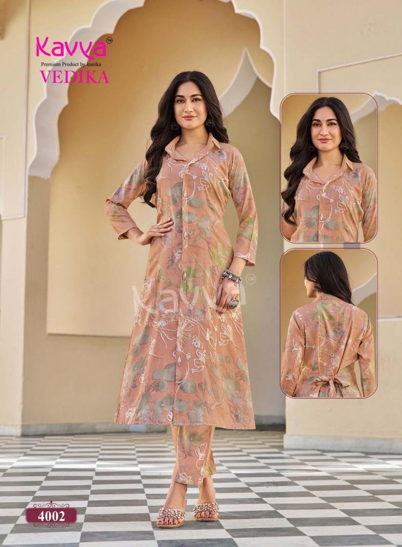 Latest Kavya Vedika Vol 04 Capsule Foil Printed Kurti With Bottom Collection Wholesale 2026