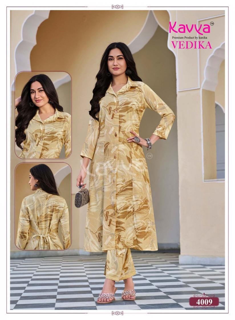 Latest Kavya Vedika Vol 04 Capsule Foil Printed Kurti With Bottom Collection Wholesale 2026