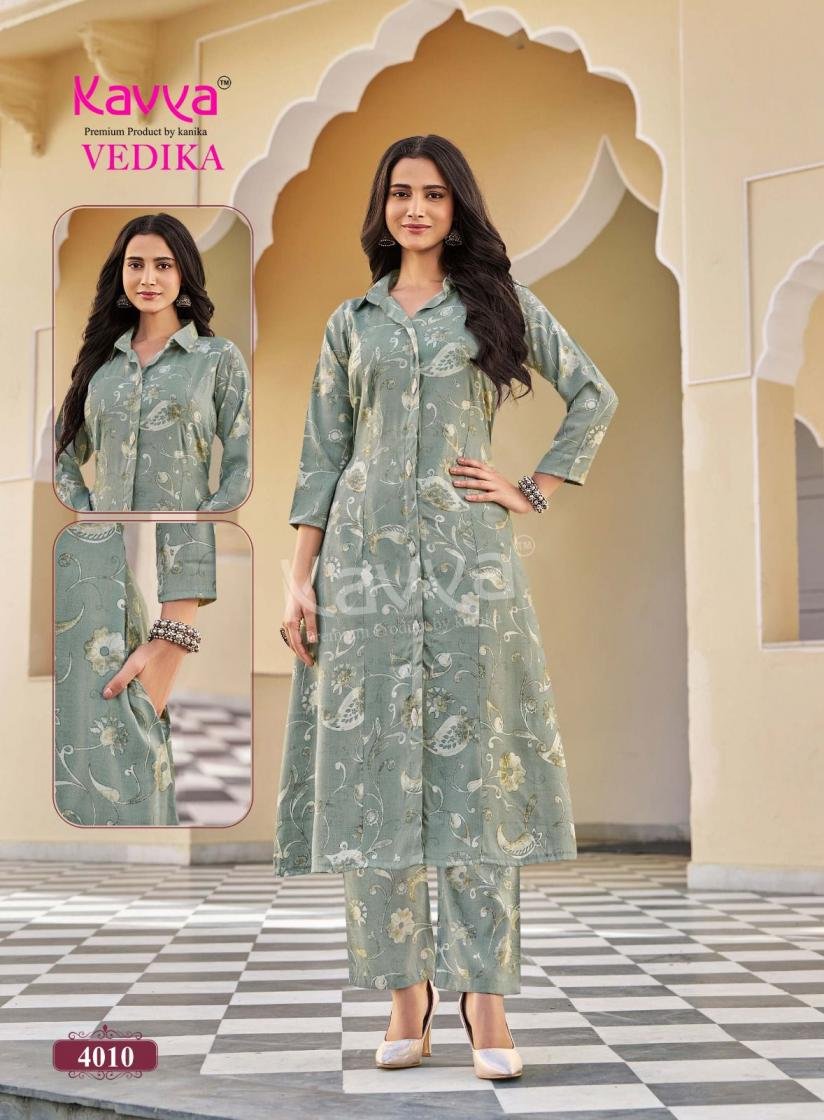 Latest Kavya Vedika Vol 04 Capsule Foil Printed Kurti With Bottom Collection Wholesale 2026