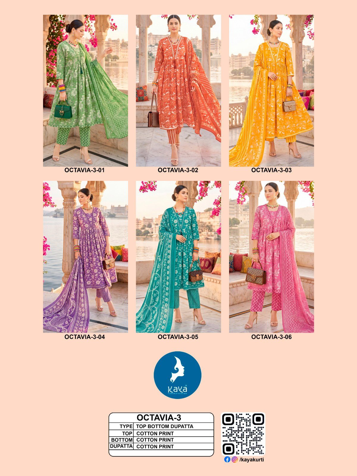 Beautiful Kaya Octavia Vol 3 Cotton Printed Kurti With Bottom Dupatta Wholesale 2026