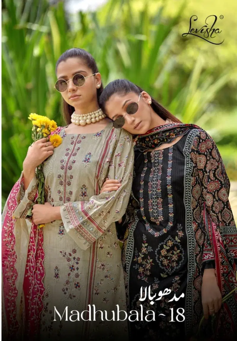 Levisha Madhubala Vol 18 Cambric Lawn Cotton Embroidered Dress Material Wholesale