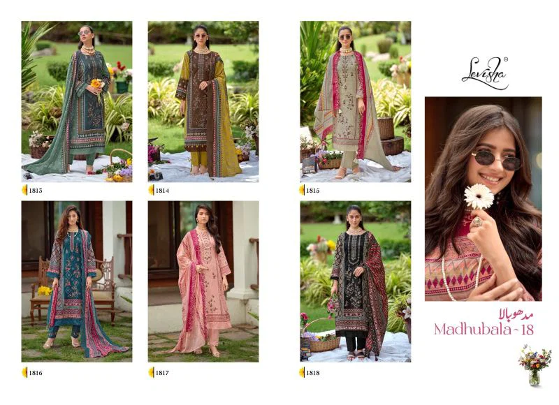 Stylish Levisha Madhubala Vol 18 Cambric Lawn Cotton Embroidered Dress Material Wholesale 2026