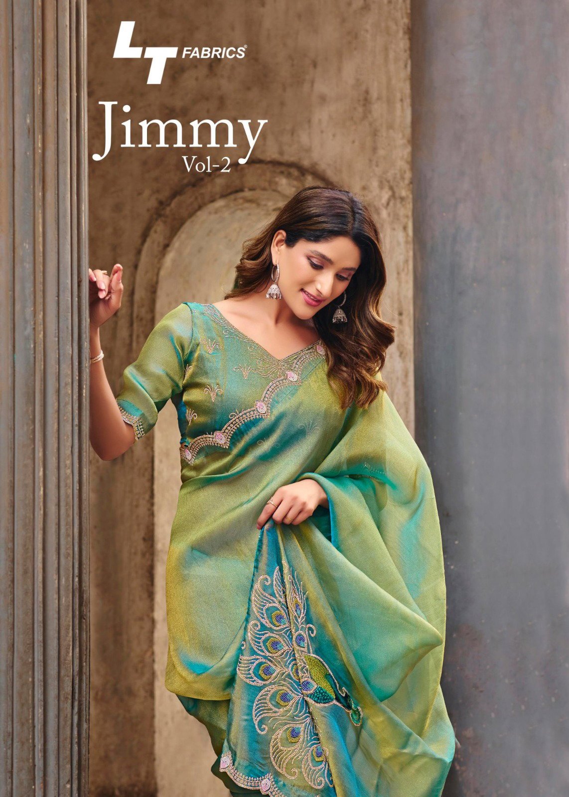 Lt Jimmy Vol 2 Pn Cloud Embroidered Saree Collection Wholesale
