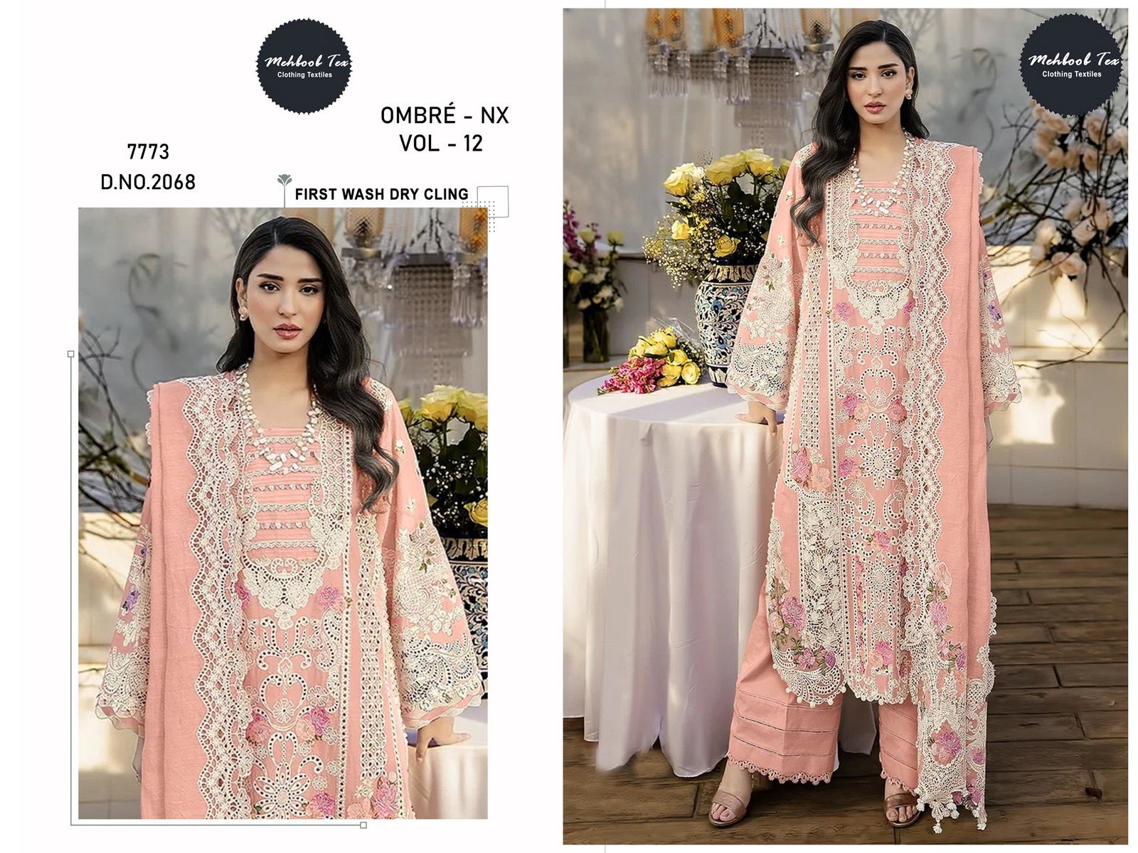 Mehboob Tex Ombre Nx Vol 12 Cambric Cotton Embroidered Salwar Kameez Collection Wholesale