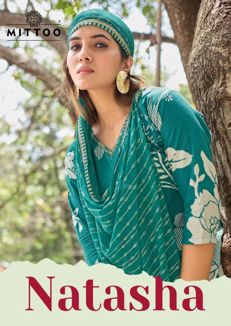 Mittoo Natasha Rayon Printed Kurti With Bottom Dupatta Wholesale