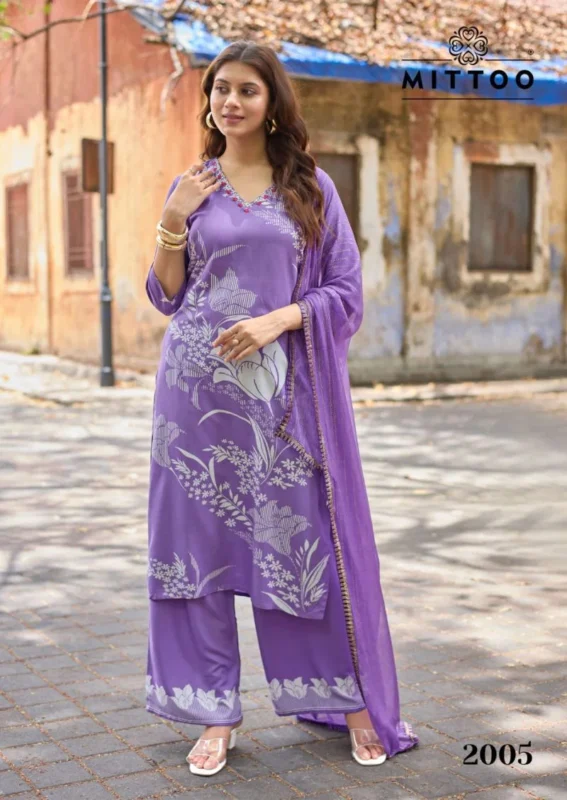 Stylish Mittoo Natasha Rayon Printed Kurti With Bottom Dupatta Wholesale 2026