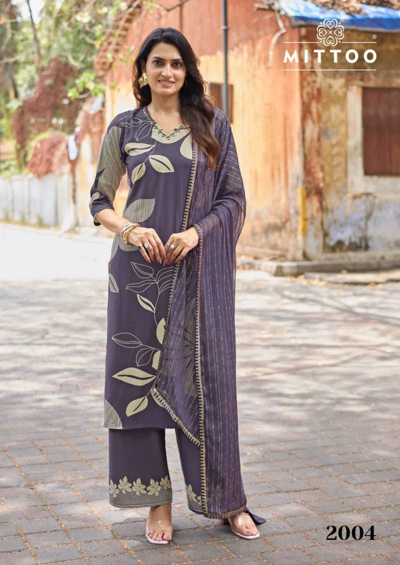 Stylish Mittoo Natasha Rayon Printed Kurti With Bottom Dupatta Wholesale 2026