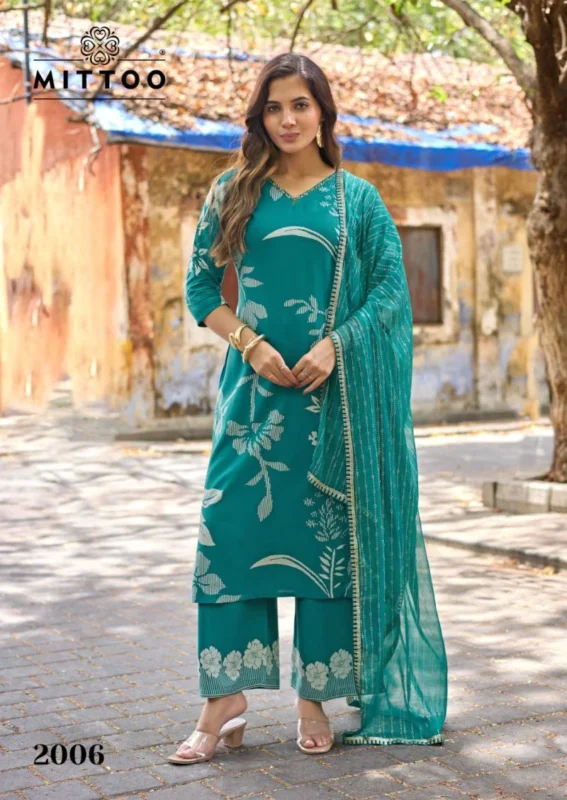 Stylish Mittoo Natasha Rayon Printed Kurti With Bottom Dupatta Wholesale 2026
