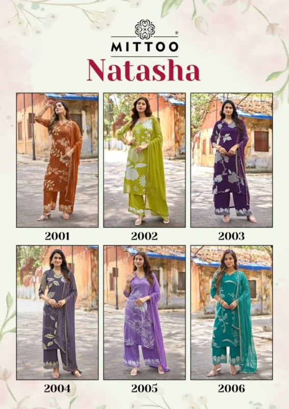 Stylish Mittoo Natasha Rayon Printed Kurti With Bottom Dupatta Wholesale 2026