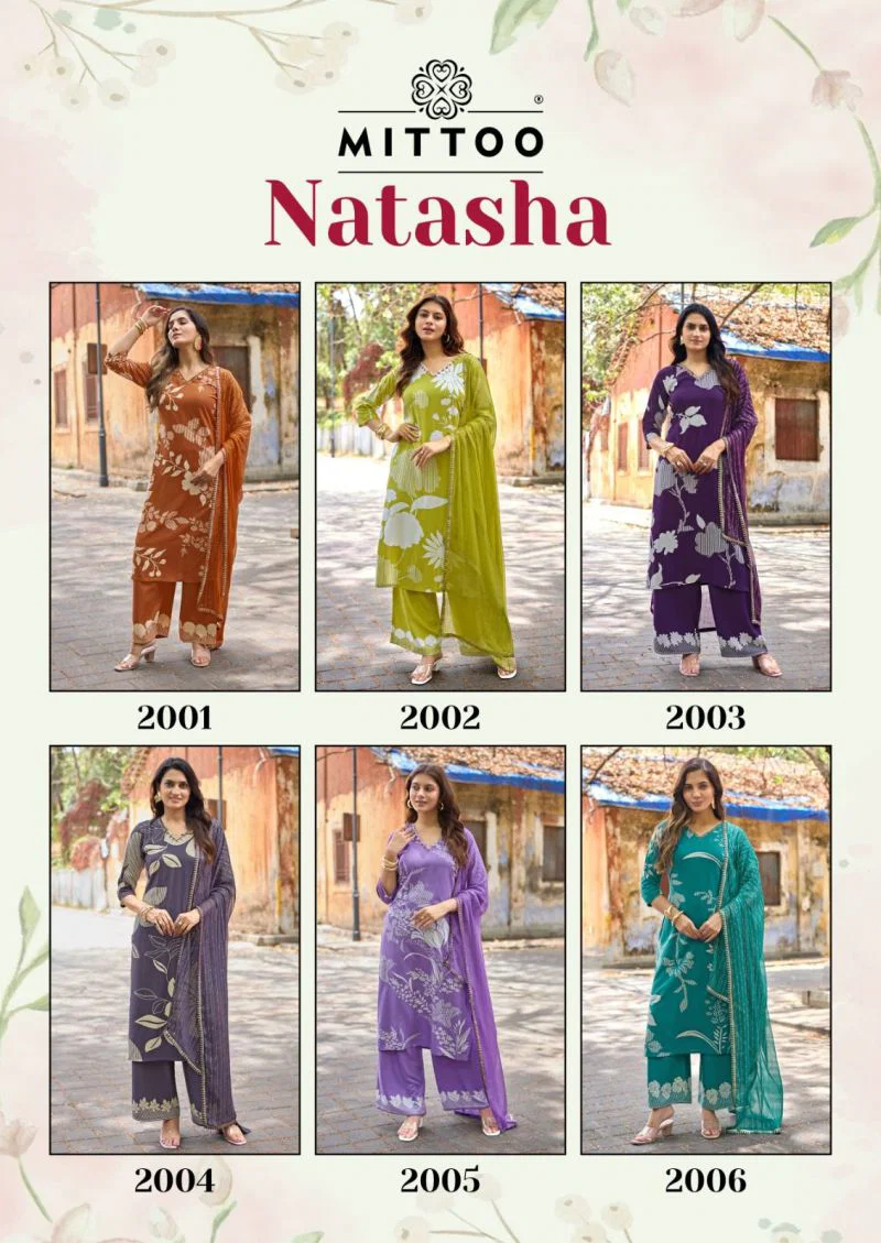 Stylish Mittoo Natasha Rayon Printed Kurti With Bottom Dupatta Wholesale 2026