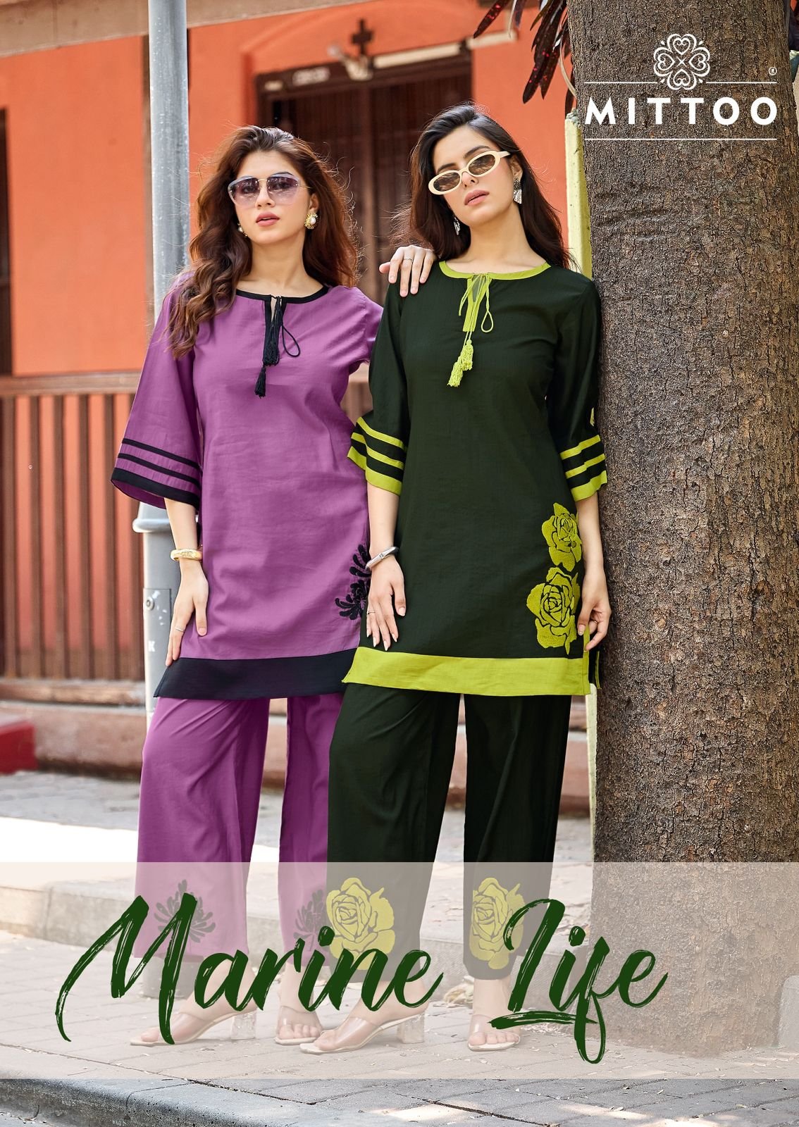 Mittoo Marine Life Viscose Weaving Thread Work Co Ord Set Collection Wholesale