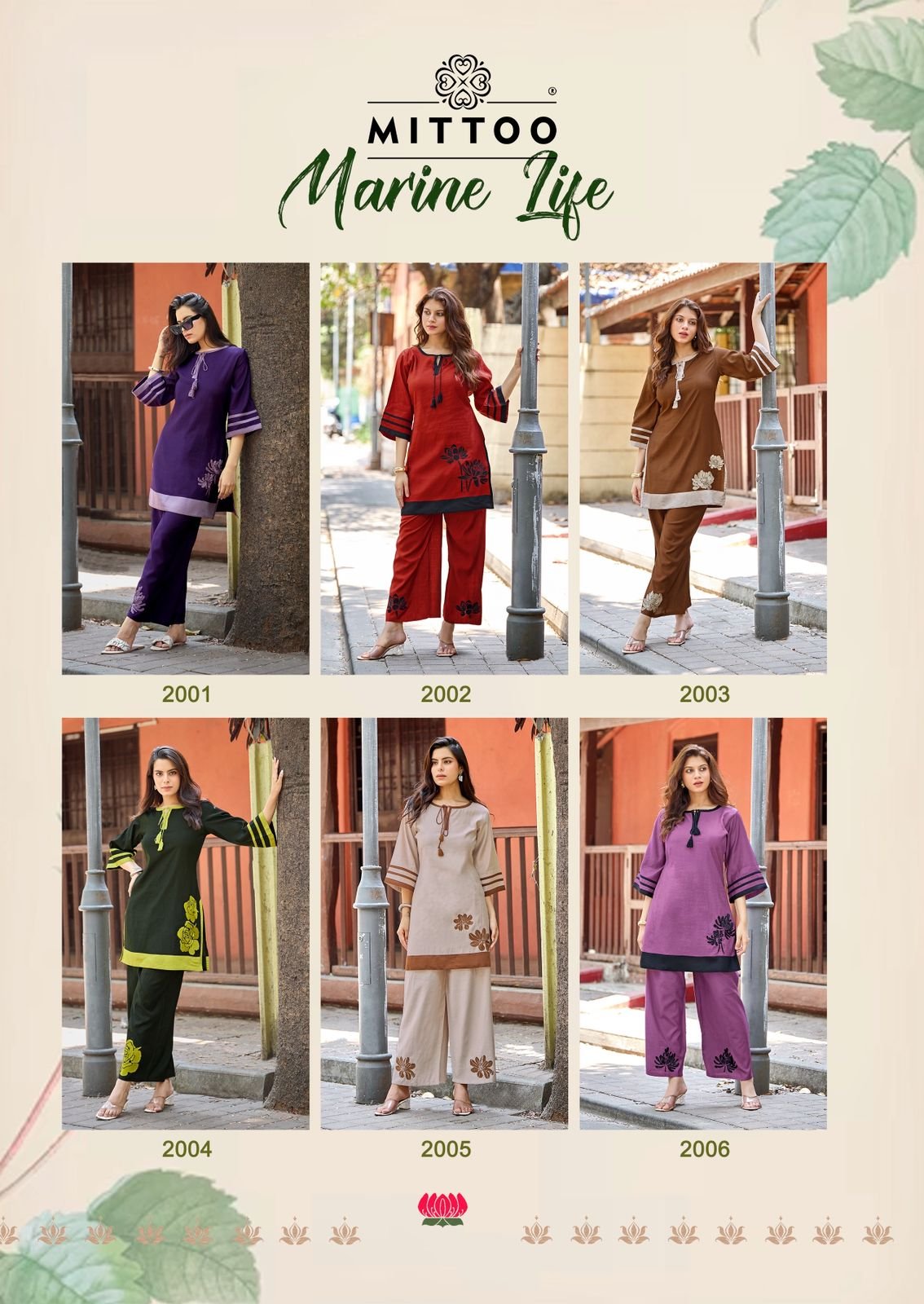 Beautiful Mittoo Marine Life Viscose Weaving Thread Work Co Ord Set Collection Wholesale 2026