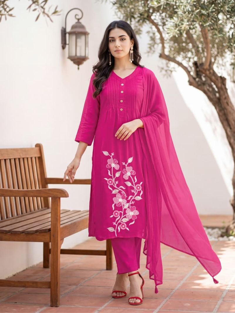 Launching Ossm Sargam Cotton Embroidered Kurti With Bottom Dupatta Wholesale 2026