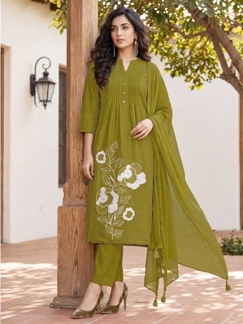 Launching Ossm Sargam Cotton Embroidered Kurti With Bottom Dupatta Wholesale 2026