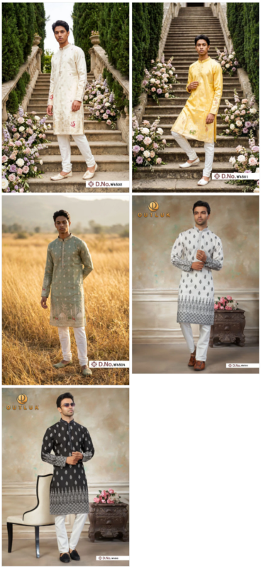 Launching Outluk Wedding 48 Silk Embroidery Worked Kurta And Pajama Collection Wholesale 2026
