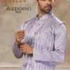 Outluk Wedding 52 Satin Silk Embroidered Kurta With Koti Pajama Collection Wholesale