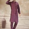 Stylish Outluk Wedding 52 Satin Silk Embroidered Kurta With Koti Pajama Collection Wholesale 2026