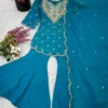 Launching Sabina 852 Simar Silk Embroidery Trending Party Wear Designer Top Gharara 2026