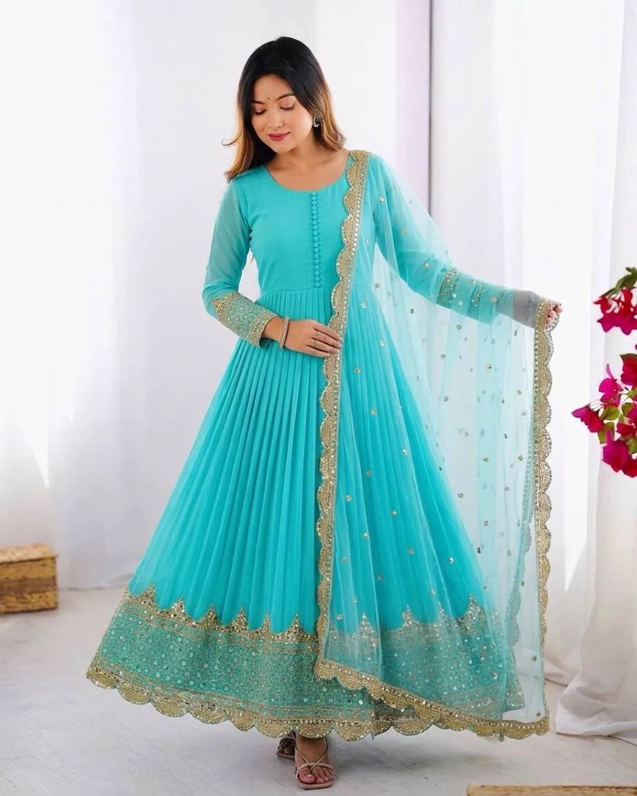 Buy Sabina 194 Georgette Sequence Embroidery Work Wedding Gown Collection 2026 2026