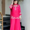 Zarin 66 Natural Crepe Embroidery Party Wear Kurti Palazzo Set