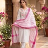 KR 416 Khadi Cotton Khadi Cotton White Designer Readymade Dress