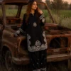 C585 1475 Roman Silk Thread Embroidery Work Kurti Pant Set