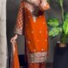 Deepika 1591 Georgette Sequnce Work Kurti Pant Dupatta Set