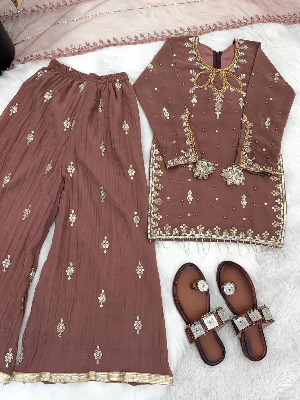 Beautiful Sabina 5264 Georgette Embroidery Work Combo Party Wear Sharara Suit 2026