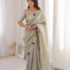RBC Virasat Gold Crush Silk Thread Work Party Wear Saree