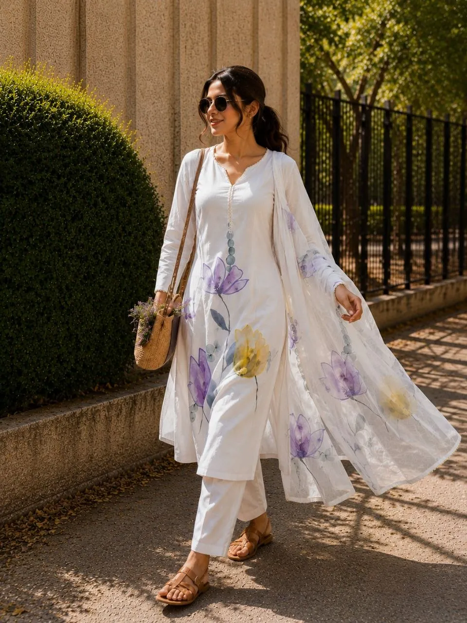 Yasu Rajlaxmi Lilan Hand Work White Office Wear Readymade Dress