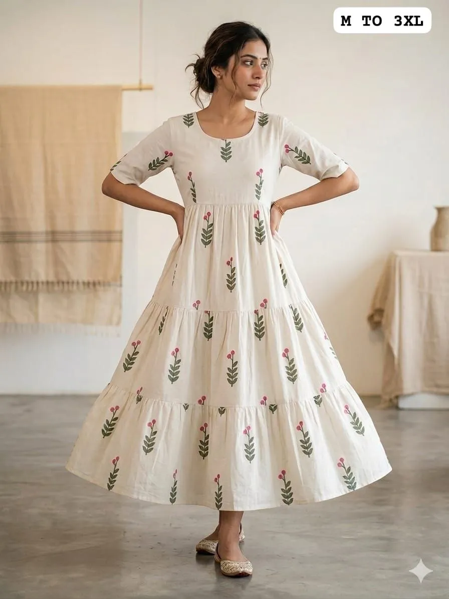 RM Printed Cotton Gown Wholesaler in Ahmedabad
