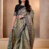 RBC 6052 Mocha Silk Designer Embroidery Wedding Saree Online