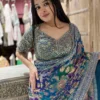 RBC Bluffy Chinon Silk Designer Kalamkari Printed Mirror Work Saree