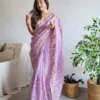 RBC 5014 Organza Silk Sequence Embroidery Work Party Wear Saree