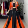 WMT 8059 Orange Rayon Cotton Gota Patti Navratri Lehenha Choli Multi Color
