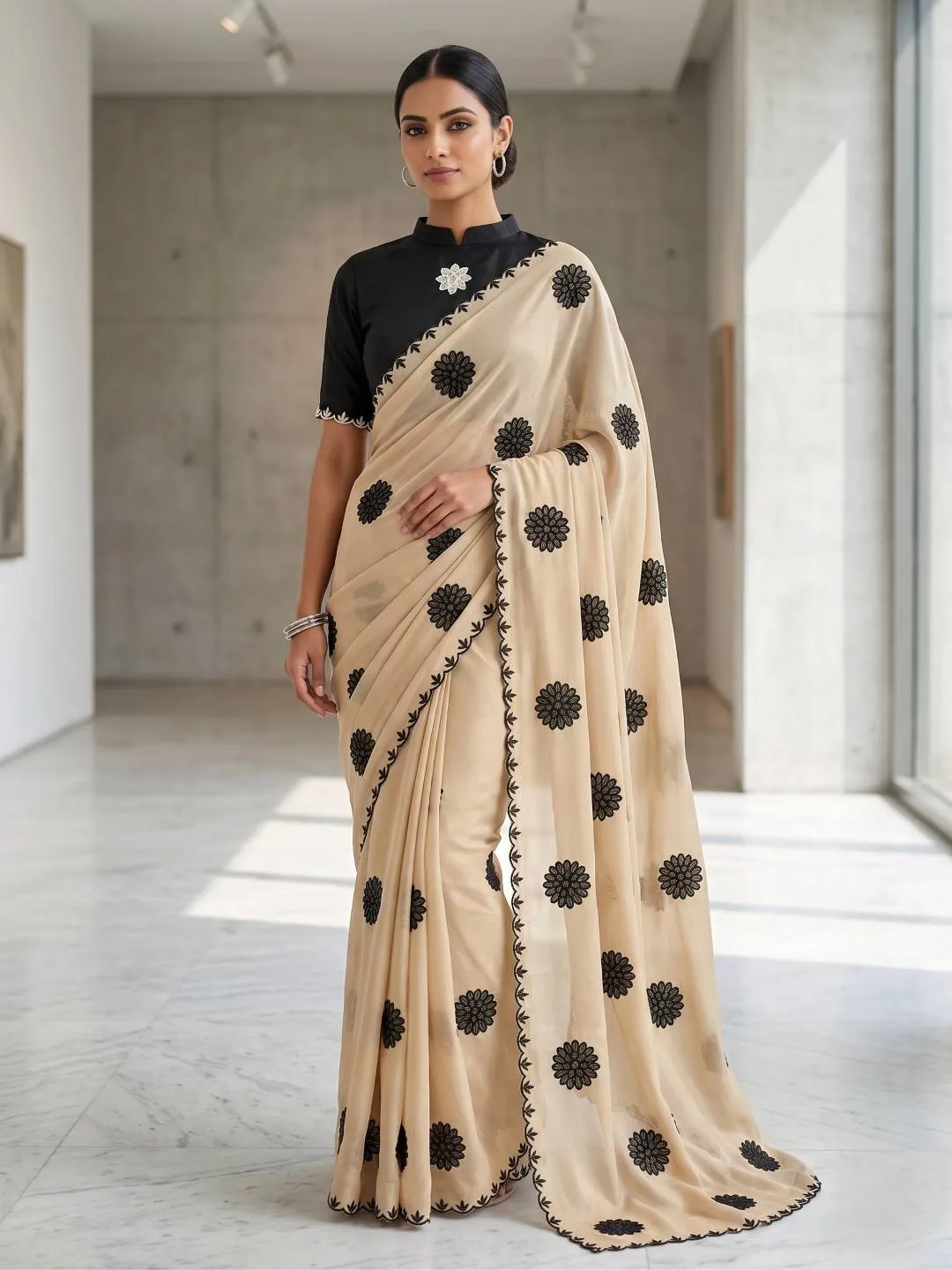 SS180 Suryamukhi Rangoli Silk Embroidery Saree Market in India