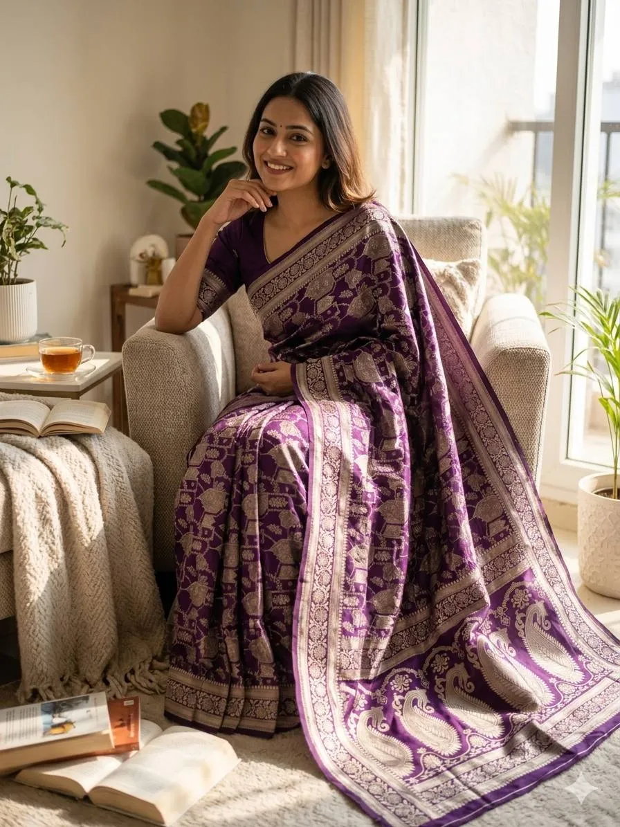 Madhuri 1104 Lichi Silk Wedding Wear Banarasi Saree