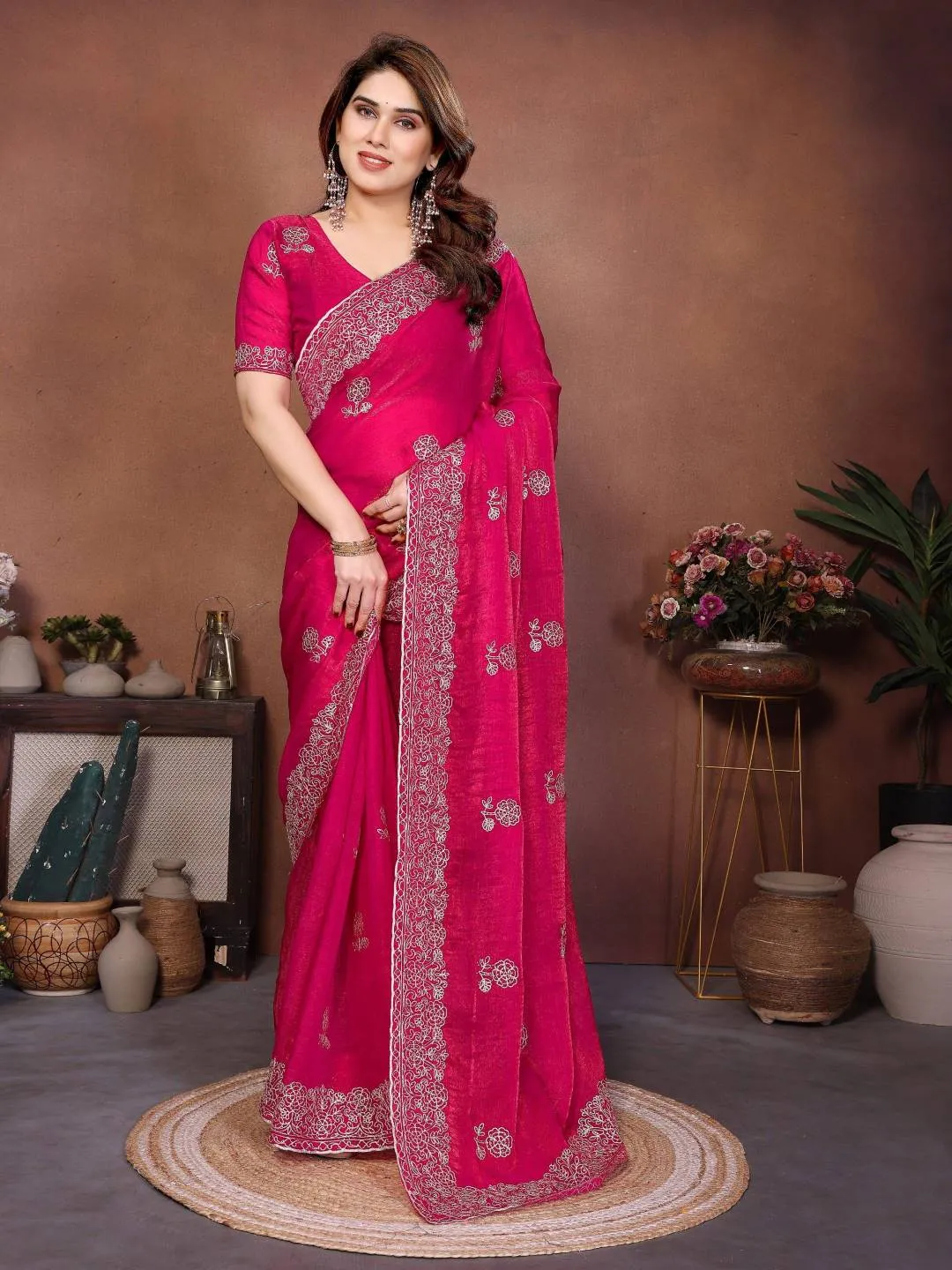Kiara Naxita1 Fendy Chiffon Silk Sirosky Work Festival Saree